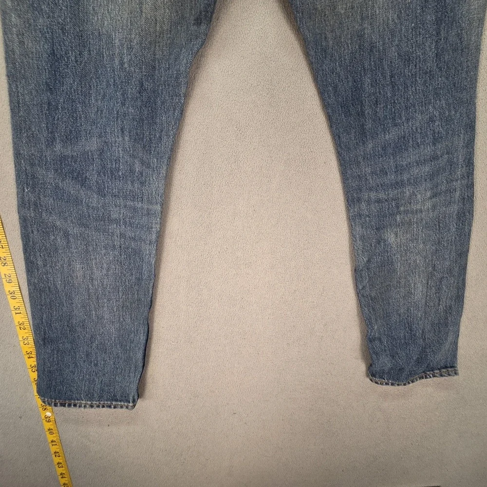 Levis‎ 512 Jeans Mens Selvedge Med Wash Blue Slim Tapered Whiskers Fits 30x28
